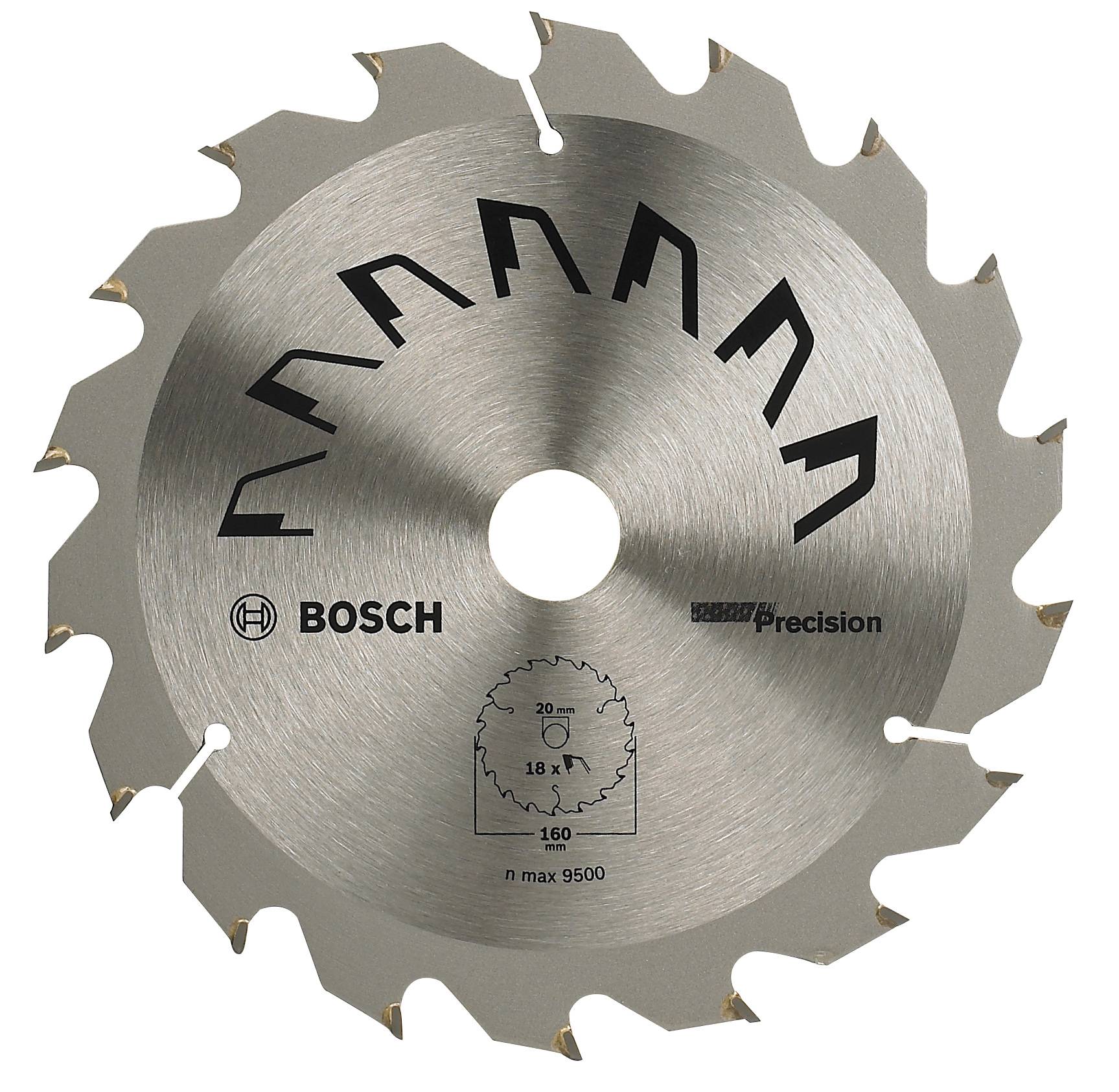 Bosch Accessories Precision 2609256855 Keményfém körfűrészlap 160 x 20 mm Fogak száma (collonként): 18 1 db