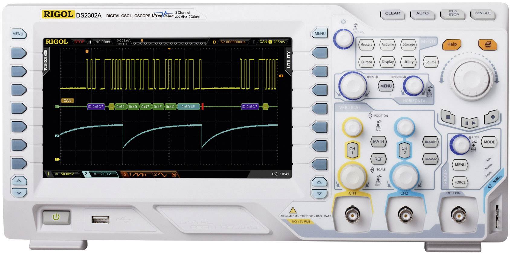 Digitális oszcilloszkóp 2 csatornás 100 MHz-es 1 GSa/s 7 Mpts Rigol DS2102A