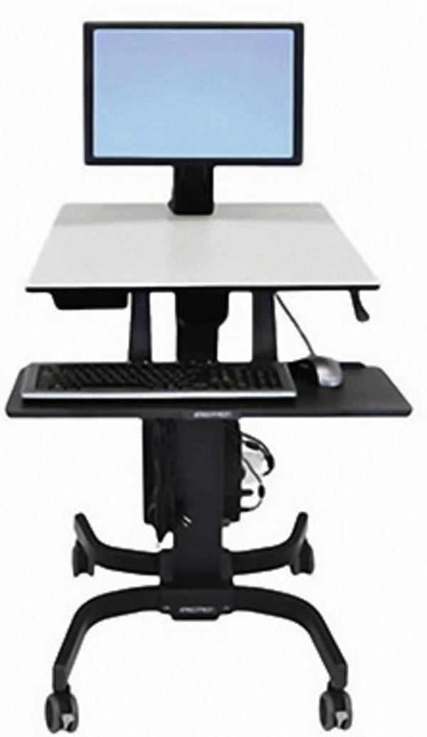 <br>  Ergotron<br>  WorkFit-C<br>  <br>  Mobil ülés-/álló PC munkaállomás<br>  1 Kijelző(k)<br>  25,4 cm (10") - 61 cm (24")<br>  Fekete, Szürke<br>  Állítható magasságú, Billentyűzet tartó, Dönthető, Forgatható<br>