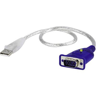 VGA - USB átalakító adapter, 1x VGA dugó - 1x USB 2.0 dugó A, 0,35 m, átlátszó, ATEN