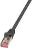 RJ45 Hálózati csatlakozókábel, CAT 6 S/FTP [1x RJ45 dugó - 1x RJ45 dugó] 0,25 m, fekete LogiLink
