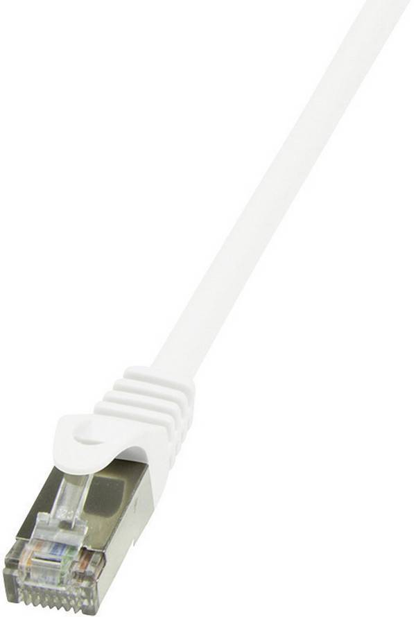 RJ45 Hálózati csatlakozókábel, CAT 6 F/UTP [1x RJ45 dugó - 1x RJ45 dugó] 0,25 m, fehér LogiLink