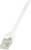 Egy fehér Ethernet-kábel átlátszó RJ45 csatlakozóval. Kiváló adatátvitelre hálózatokban.