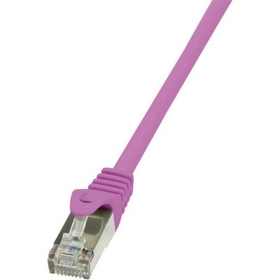 RJ45 Hálózati csatlakozókábel, CAT 6 F/UTP [1x RJ45 dugó - 1x RJ45 dugó] 7,5 m Pink LogiLink