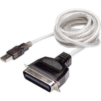 USB kábel adapter, 1x USB 2.0 dugó A - 1x Centronics dugó 1,8 m, átlátszó, Digitus