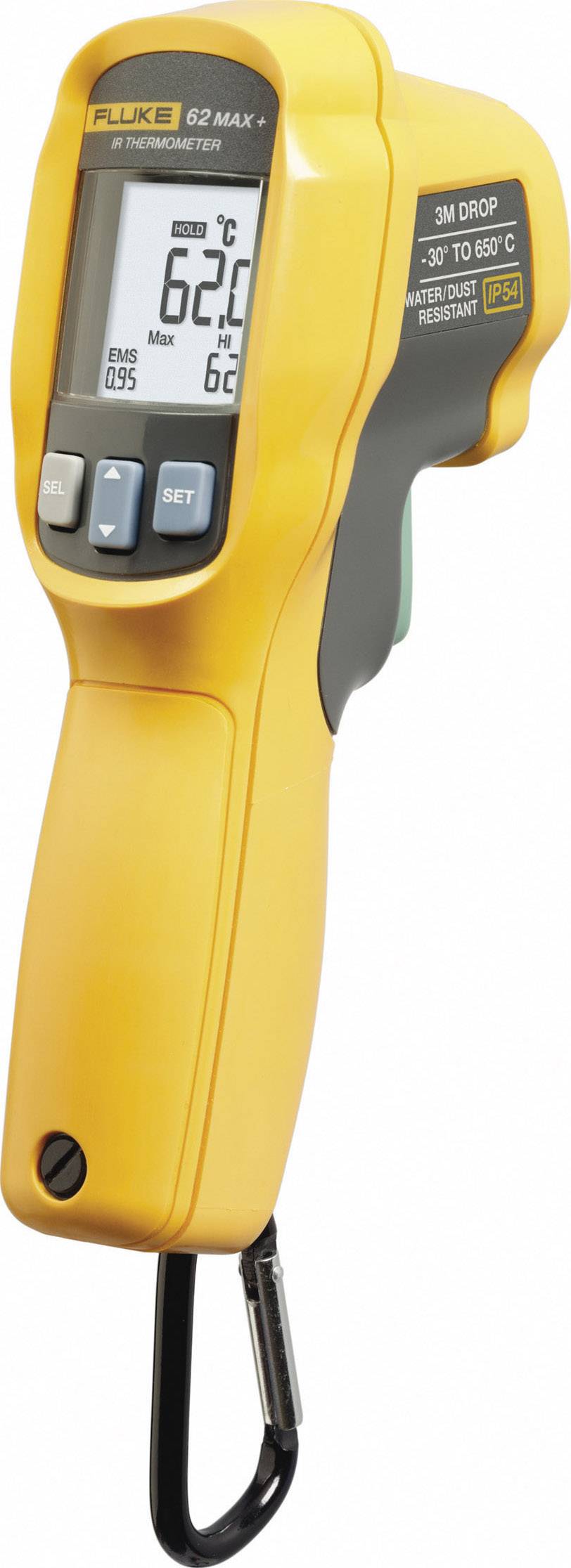 Fluke 62 Max Infra hőmérő kettős célzólézerrel 12:1 -30...+650 °C IP54, 4130488
