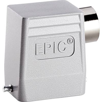 Fémből készült elektromos csatlakozóház 'EPIC' felirattal. Ipari alkalmazásokhoz alkalmas.