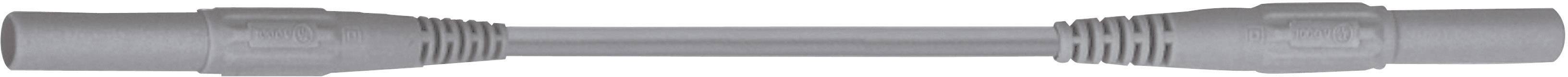 Mérőzsinór, mérővezeték 4 mm-es banándugóval, 2,5 mm² PVC 0,5m szürke, MultiContact XMF-419