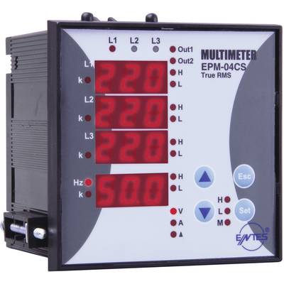 Programozható 3 fázisú beépíthető AC multiméter, feszültség, áram, frekvencia, üzemóra, ENTES EPM-04CS-96