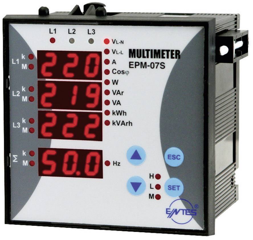 Beépítehtő multiméter, ENTES EPM-07S-96