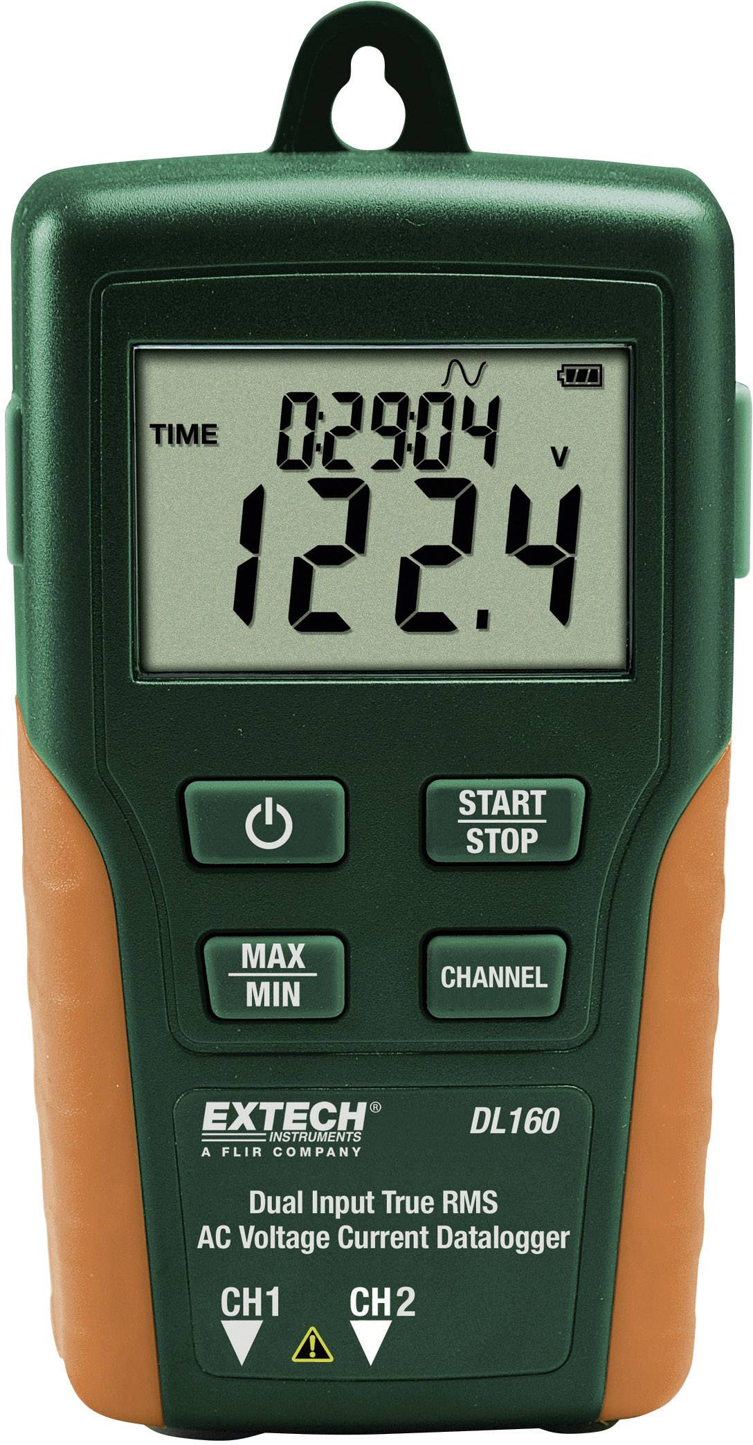 Valódi effektívéték (TrueRMS) mérési adatgyűjtő, két csatornás 600 V/AC, 200 A/AC Extech DL160