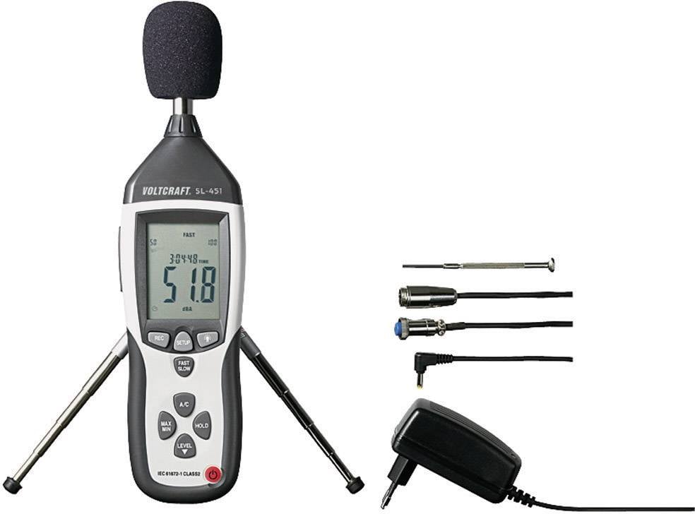 USB-s zajszintmérő és adatgyűjtő szoftverrel 31.5 - 8 kHz 30 - 130 dB, Voltcraft SL-451