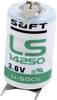 1/2 AA lítium elem, forrasztható, 3,6V 1200 mAh, forrfüles, 15 x 25 mm, Saft LS142503PFRP