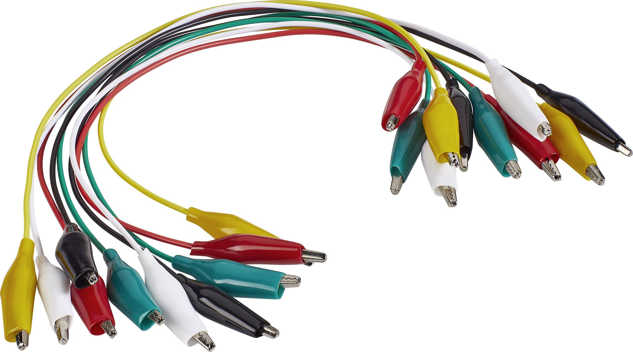 Krokodilcsipeszes mérőzsinór készlet, 10 részes 0.28m/0,5 mm² Voltcraft KS-280/0.1