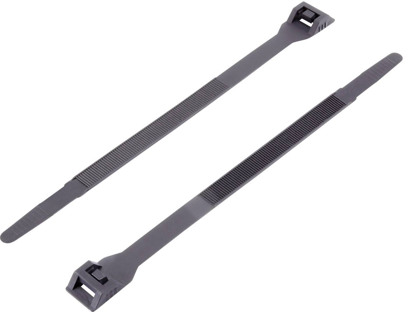Duplafejű kábelkötegelő 180 x 9 mm, fekete, 1 db, KSS DK-180BK