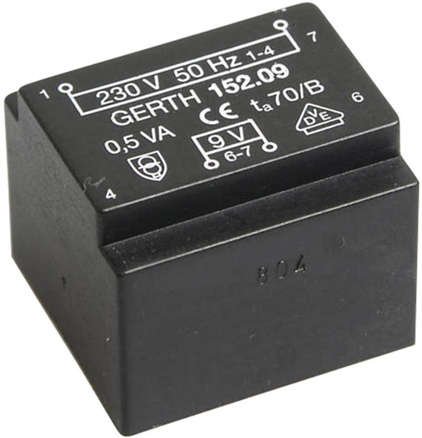 EE 20/10,5 Nyák transzformátor, 230 V / 12 V 41 mA 0,5 VA Gerth