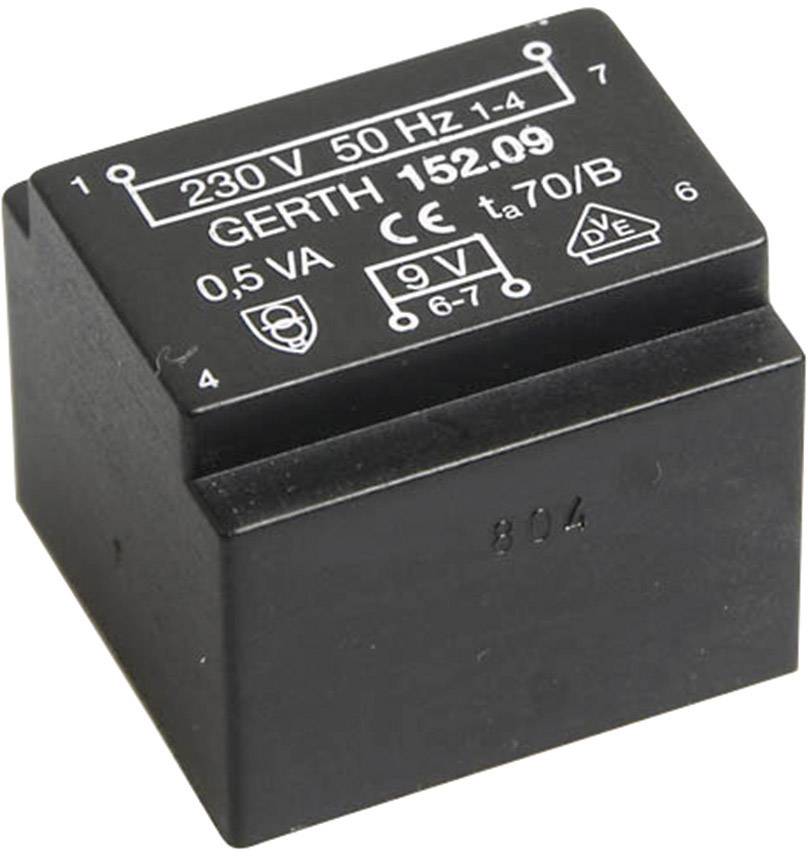 EE 20/10,5 Nyák transzformátor, 230 V / 15 V 33 mA 0,5 VA Gerth