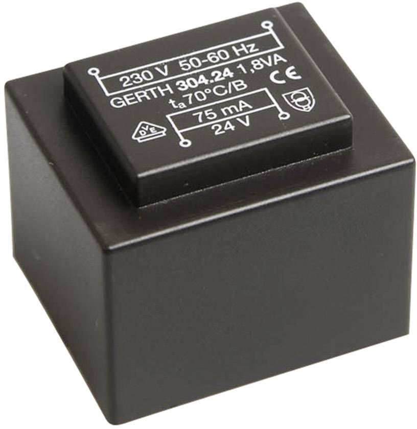 EI 30/15,5 Nyák transzformátor, 230 V / 24 V 75 mA 1,8 VA Gerth
