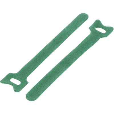 Tépőzáras kábelkötegelő, bolyhos és horgos fél 180 mm x 12 mm, zöld, TRU COMPONENTS TC-MGT-180GN203