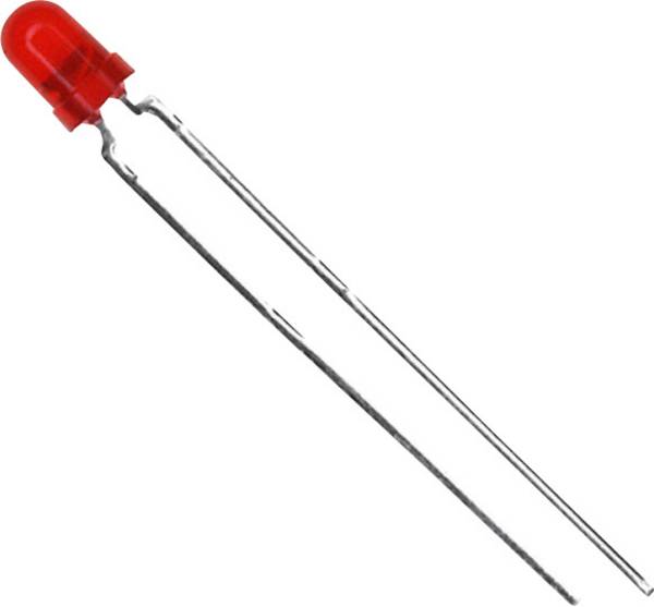 Vishay TLHR4400 LED kivezetéssel  Piros Kerek 3 mm 13 mcd 60 ° 30 mA 2 V