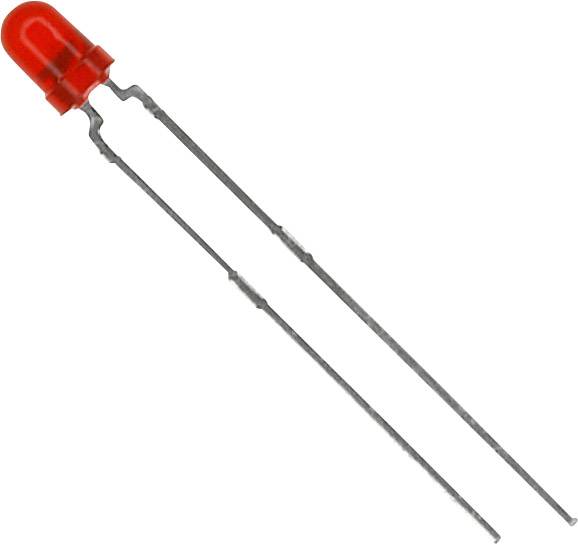 Vishay TLHR4401 LED kivezetéssel Piros Kerek 3 mm 14 mcd 60 ° 30 mA 2 V-0