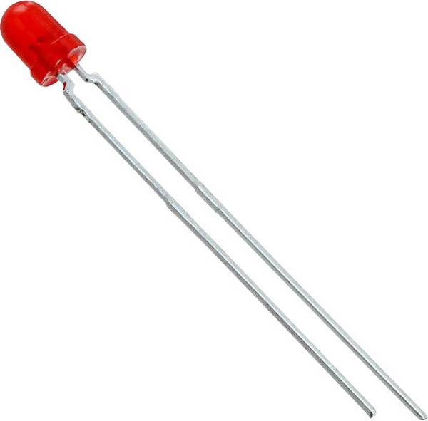 Vishay TLLR4400 LED kivezetéssel  Piros Kerek 3.2 mm 1.2 mcd 50 ° 7 mA 1.9 V