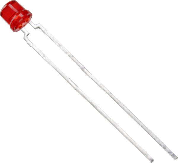 Vishay TLVH4200 LED kivezetéssel  Piros Hengeres 3 mm 55 mcd 170 ° 30 mA 2.4 V