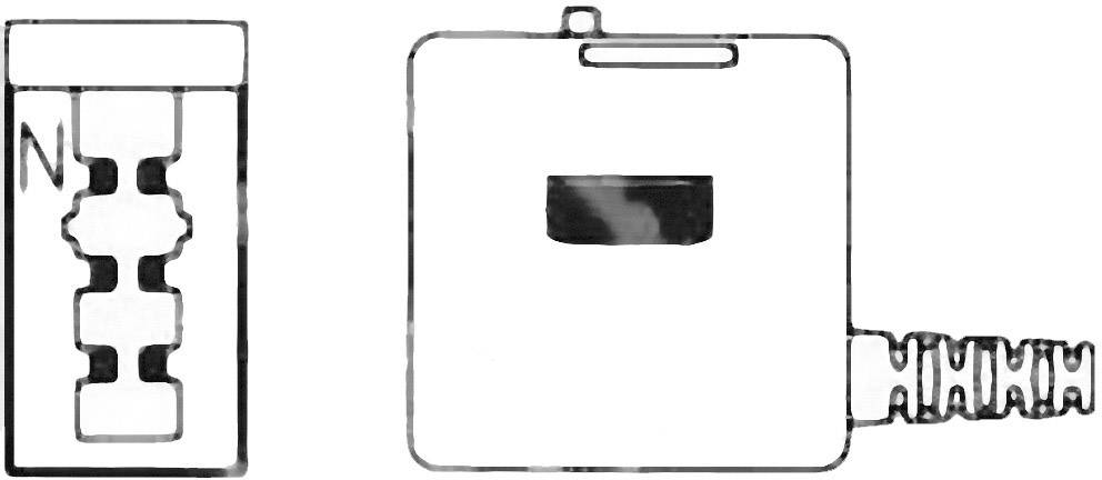 Elektromos csatlakozó áramköri részleteket tartalmazó diagramja. Balra: Kapcsolási rajz 'N' jelöléssel. Jobbra: Aljzat háza kábelcsatlakozással.