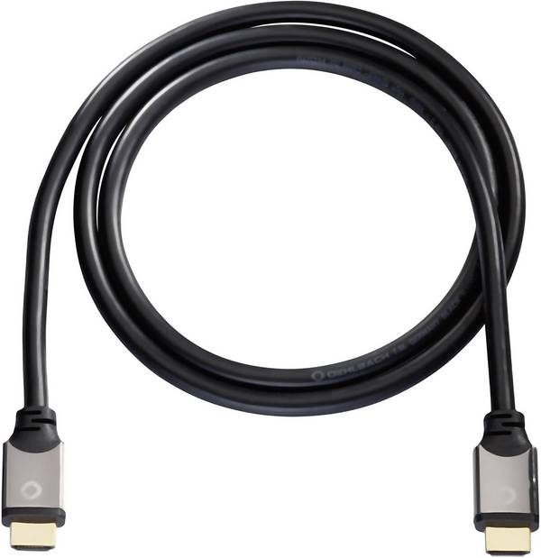 Oehlbach HDMI Csatlakozókábel HDMI-A dugó, HDMI-A dugó 10.00 m Fekete 92458 4K UHD, Audio Return Channel, aranyozott érintkező HDMI kábel