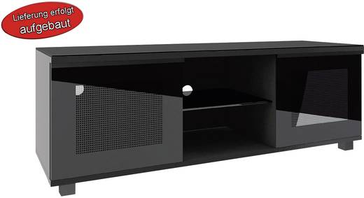 Szekrény, nappali bútor tv tartó állvánnyal, magasfényű fekete ... Nappali tv szekrény