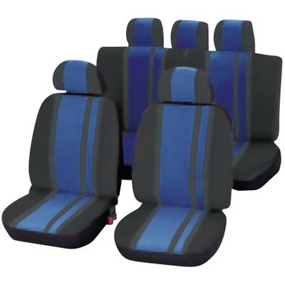 Autó üléshuzat készlet, 14 részes, kék/fekete, Unitec