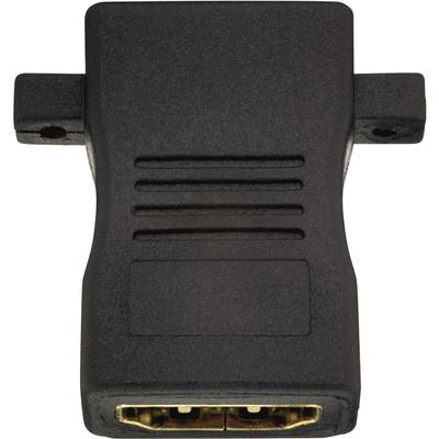 HDMI közösítő adapter, 1x HDMI aljzat - 1x HDMI aljzat, aranyozott, fekete, Inakustik