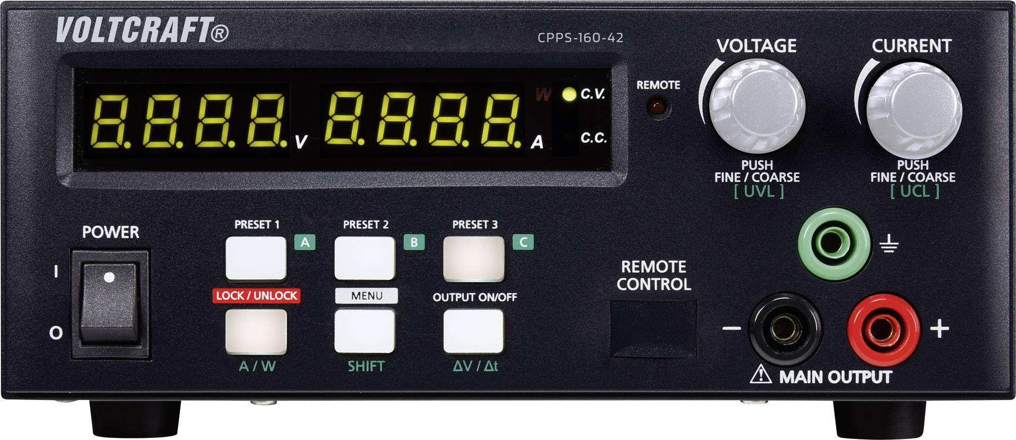 Programozható labortápegység max. 42 V/DC 10 A 160 W ISO kalibrált, Voltcraft CPPS-160-42