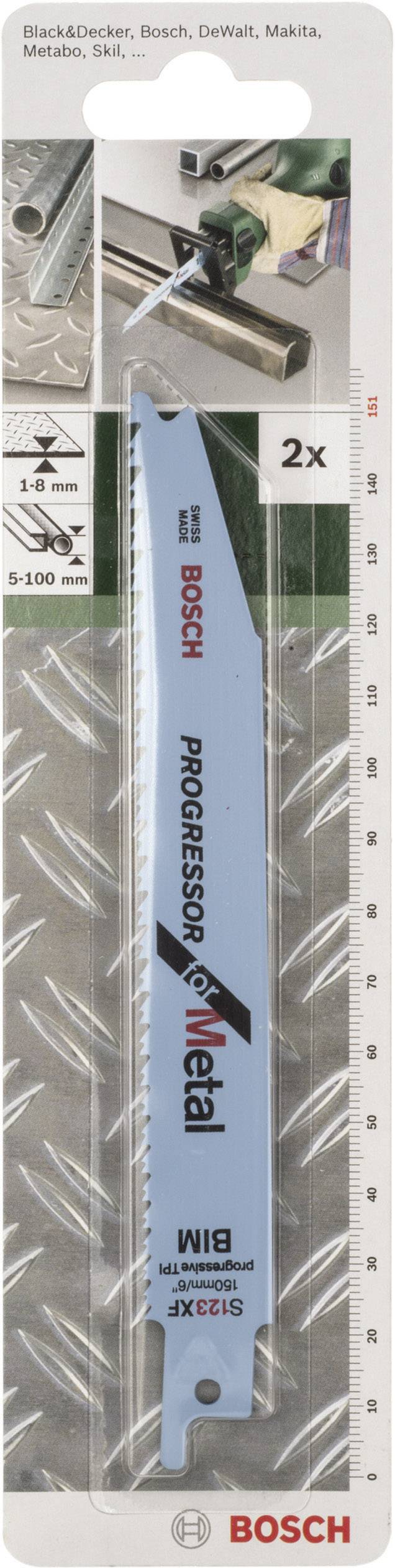 Bosch Accessories 2609256710 Szablyafűrészlap, bimetál, S 123 XF Progressor for Metal Fűrészlap hossz 151 mm 2 db