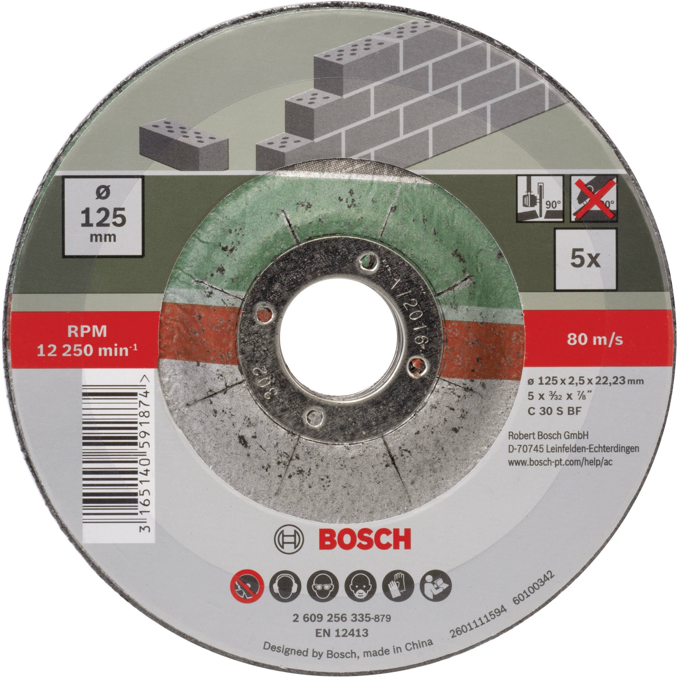 Bosch Accessories C 30 S BF 2609256335 Vágótárcsa, hajlított 125 mm 5 db Kő, Beton