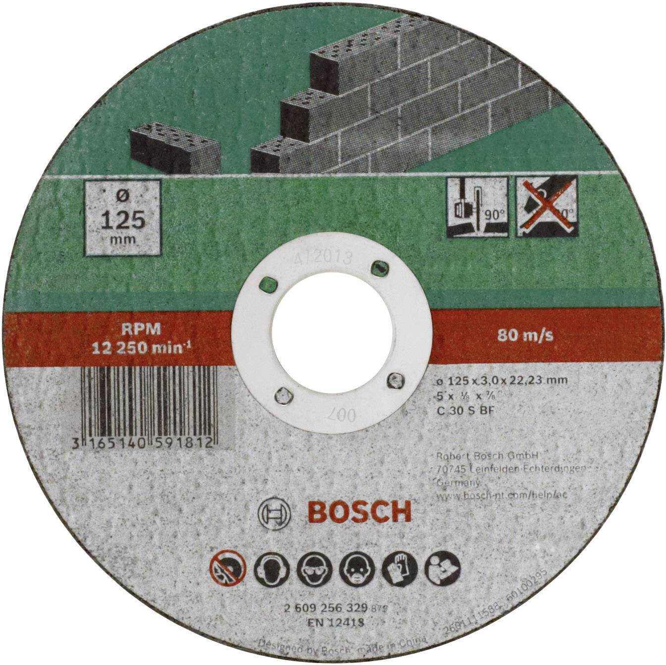 Bosch Accessories C 30 S BF 2609256329 Vágótárcsa, egyenes 125 mm 1 db Kő, Beton