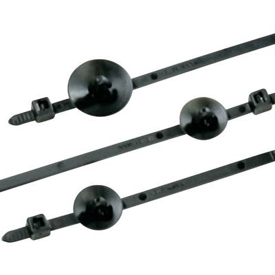 Benyomó-tartó kábelkötegelő 190 x 4,6 mm, fekete, 1 db, HellermannTyton 150-15493 T80RSFT