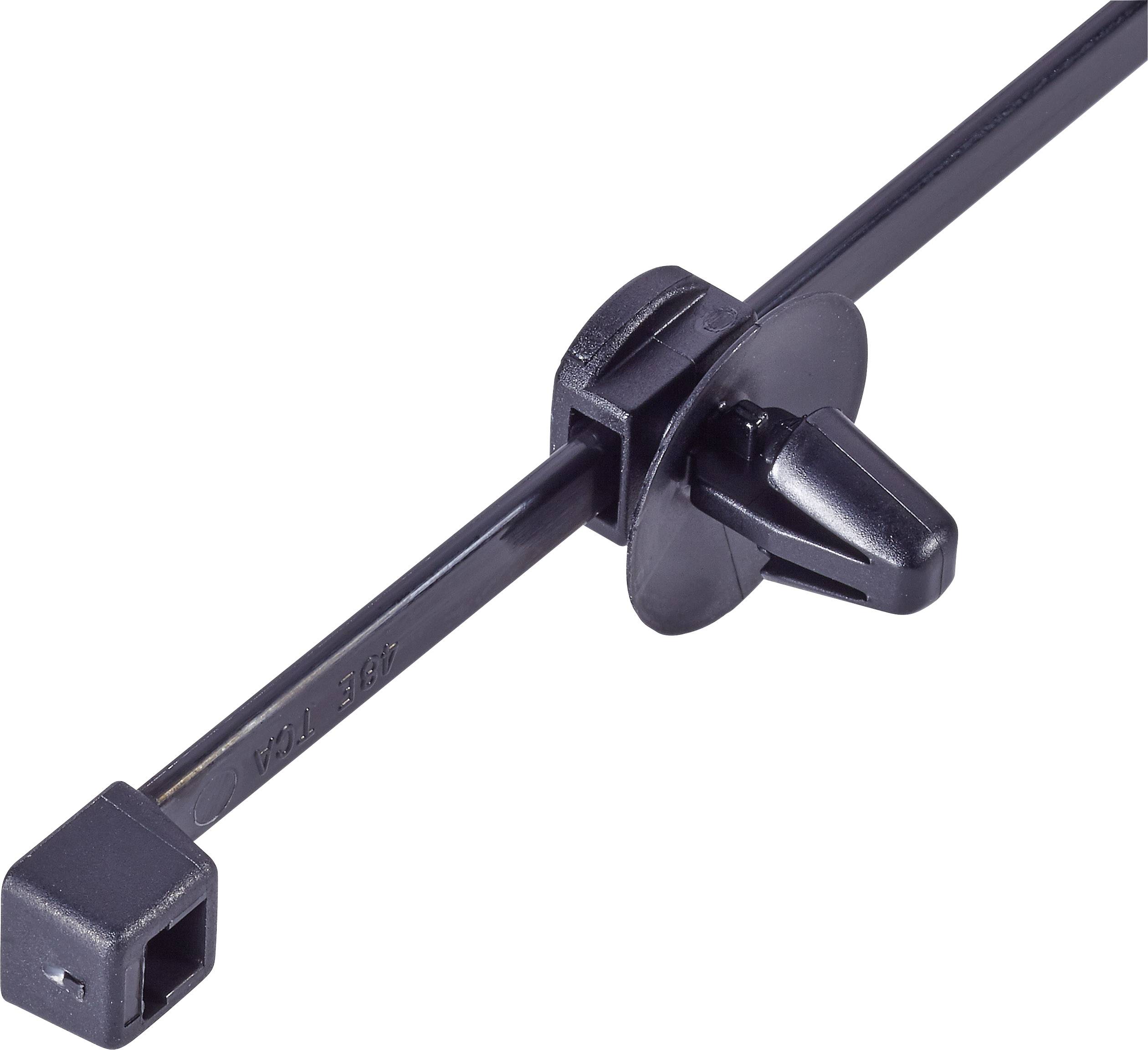 Kábelkötegelő benyomós rögzítővel 200 x 4,6 mm, fekete, 1 db, HellermannTyton 150-37792 T50RSFT6,5 16-3-MC5