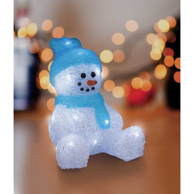 LED-es karácsonyi akril hóember kék sapkával és sállal, Polarlite LBA-52-001