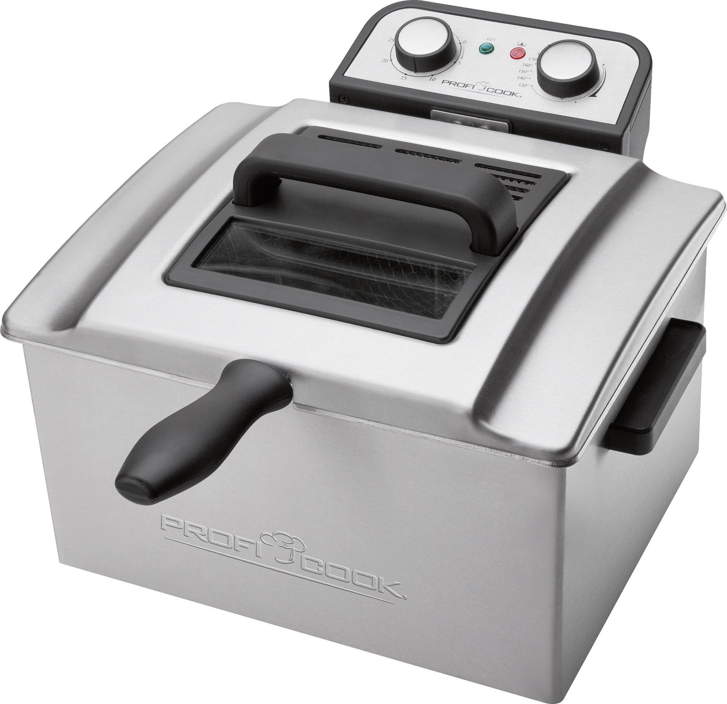 Profi Cook PC-FR1038 Doppia friggitrice a zona fredda 5 l 3000 W Funzione timer, Con regolazione manuale della temperatura acciaio inox