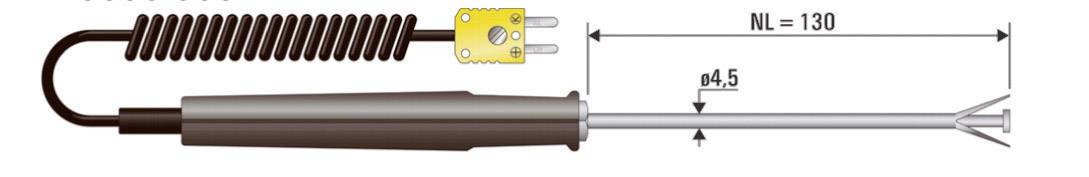 B+B Thermo-TechnikHőmérséklet-érzékelő06001001-10K típusú (NiCrNi)Miniatűr hőelem dugóHőelem