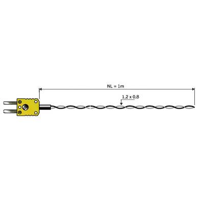 B+B Thermo-TechnikHőmérséklet-érzékelő06001301-10K típusú (NiCrNi)Miniatűr hőelem dugóHőelem