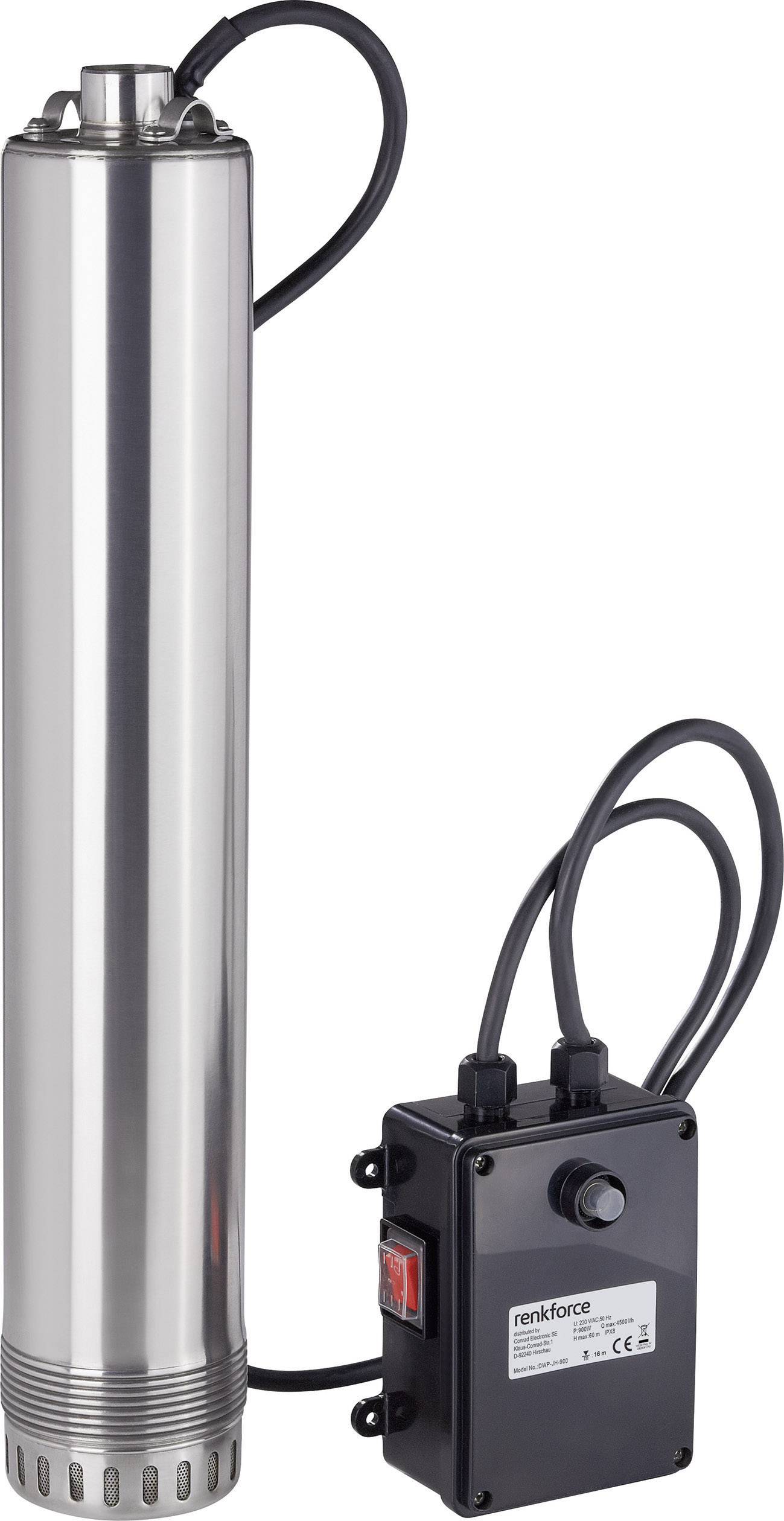 Merülőszivattyú, 4500 l/óra 60 m, Renkforce 1210395