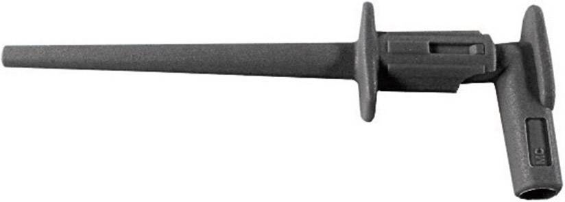 Szigetelt griffcsipesz, mérőcsipesz 300V-ig szigetelt 2mm-es banándugó aljzattal, fekete Multicontact Microgrip-XB