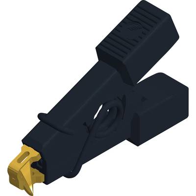 SMD mérőcsipesz, rugós 0,64mm-es hegyű, 60V-ig használható fekete Sks Hirschmann Micro-SMD Clip1