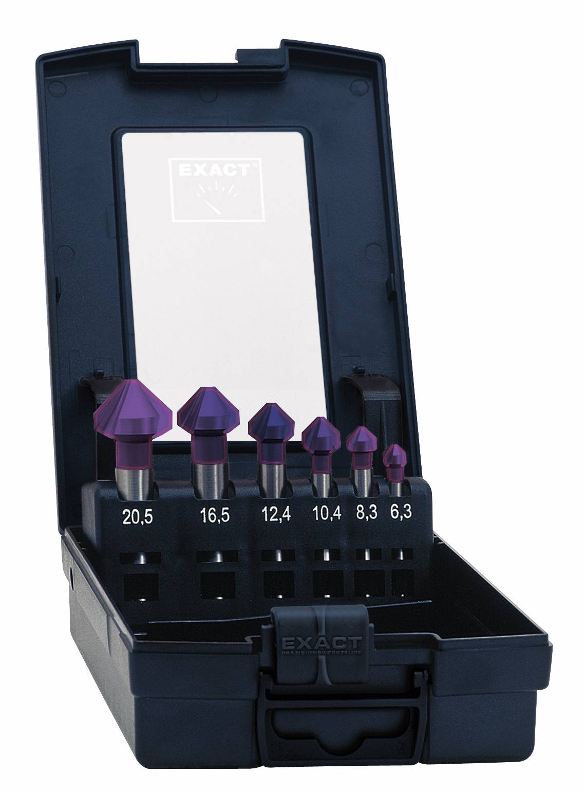 Exact 09029 Marófúró készlet 6 részes 6.3 mm, 8.3 mm, 10.4 mm, 12.4 mm, 16.5 mm, 20.5 mm HSS TiN, TiAIN Hengeres befogószár 1 készlet