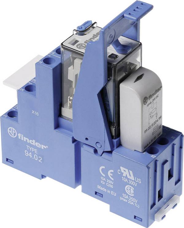 Finder 58.32.9.024.0050 Relé modul Névleges feszültség: 24 V/DC Max. kapcsolási áram: 10 A 2 váltó 1 db