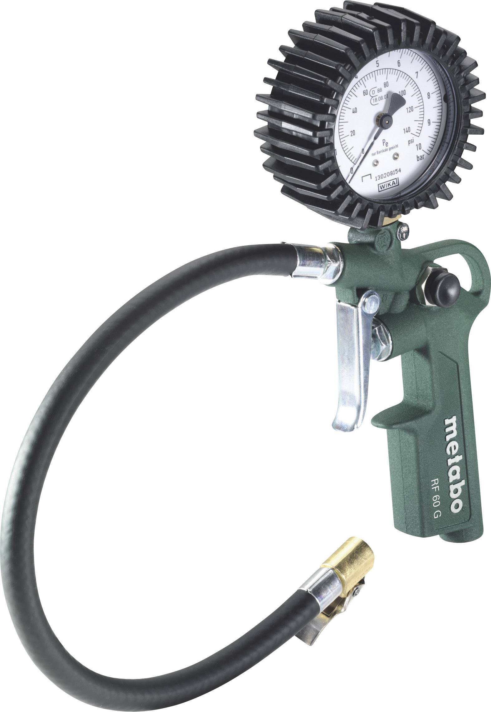 Sűrített levegős kerékgumi felfújó 1/4 (6,3 mm) 10 bar, ISO kalibrált, Metabo RF 60 G