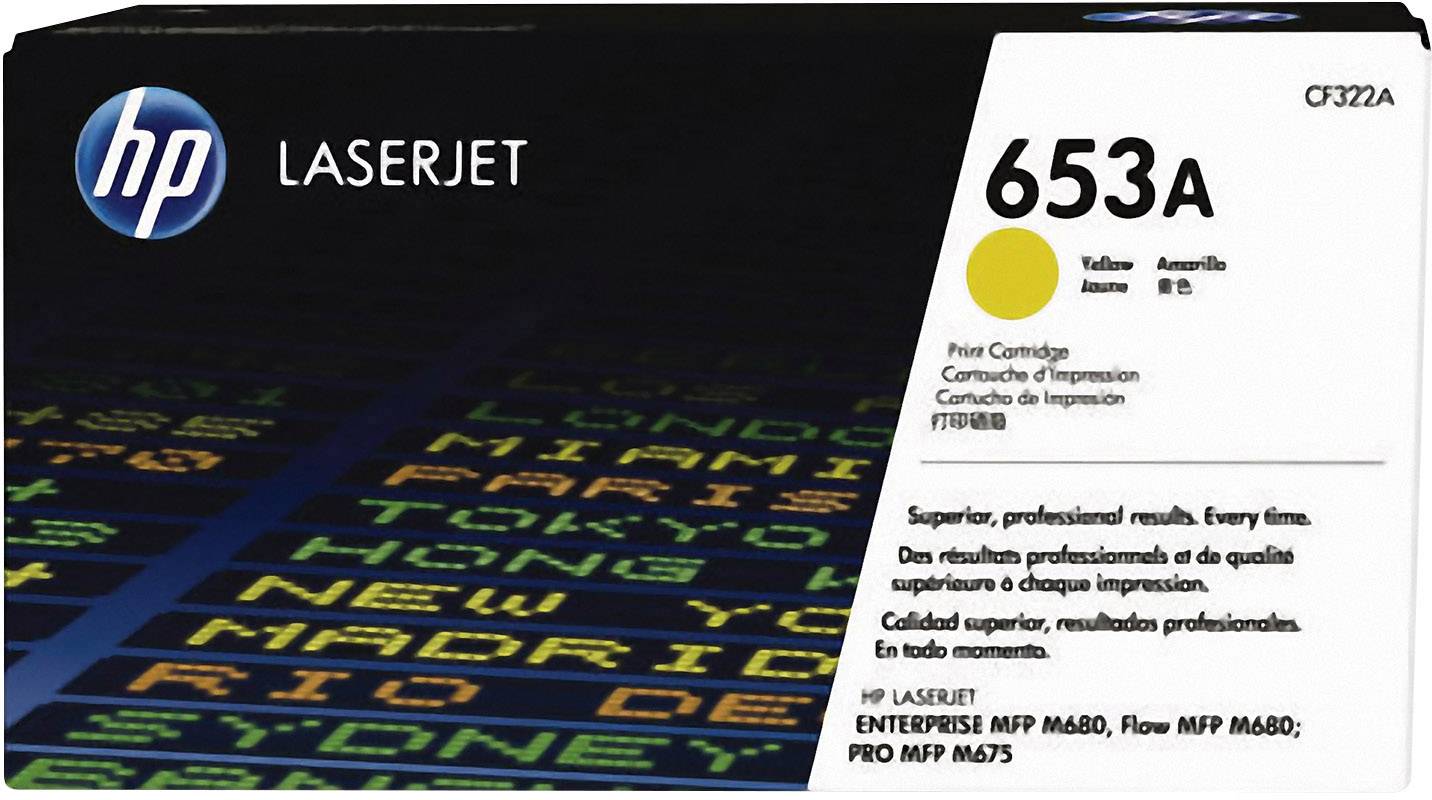 'HP LaserJet 653A festékpatron, sárga. Modellek: MFP M680, M675. Kiváló, professzionális nyomtatási minőséget kínál.'