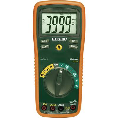 Digitális multiméter, mérőműszer, kitöltési tényező és hőmérséklet méréssel 10A AC/DC Extech EX420A